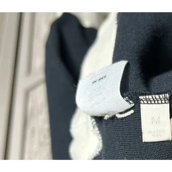 Lorod Half Zip Sweater Top Cotton Black and White Made in Japan Size M